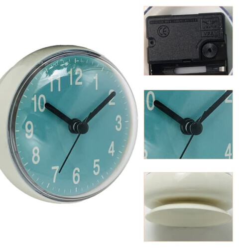 Mini suction cup wall clock bathroom waterproof 1 pack 1