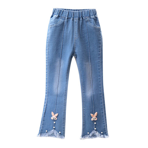Flickor Utsvängda Jeans Blå Småbarn 2T-4T