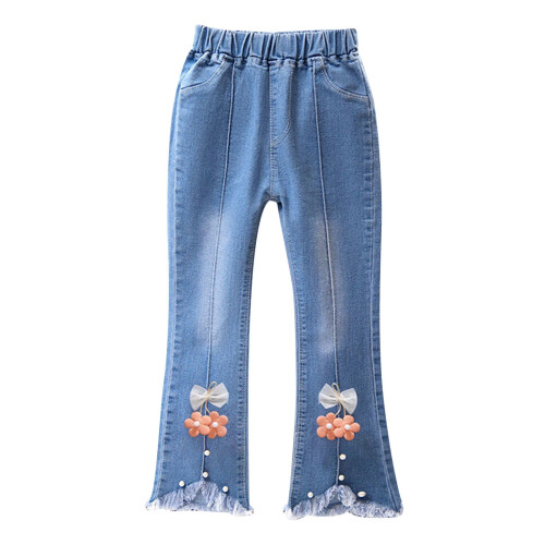 Børne Flare Jeans til småpiger Vandmelonrød