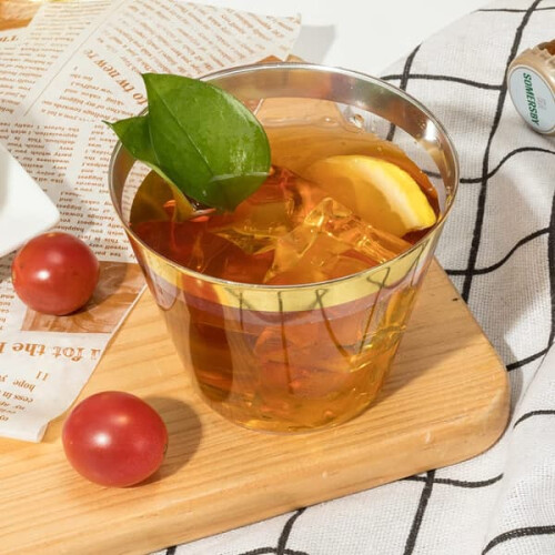 Plastic Cocktail Glasses Clear Rimmed 9 oz 25 Pack 1