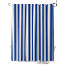 Rideau de douche à rayures bleues imperméable 91 x 183 cm