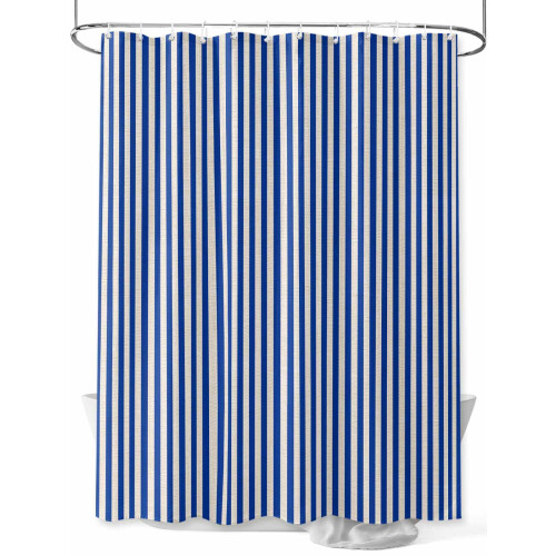 Rideau de douche à rayures bleues imperméable 91 x 183 cm