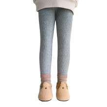 Mallas térmicas infantiles para niñas, color gris, talla 5-6 años.