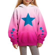 Blusa de moletom feminina oversized com degradê, rosa pink, tamanho 7.