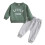 Conjunto de roupa infantil de outono com moletom estampado com letras e 1