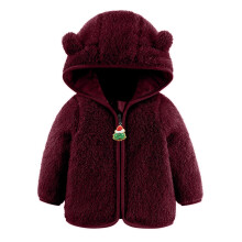 Babykerstjasje met fleecevoering, bordeauxrood, 0-6 maanden