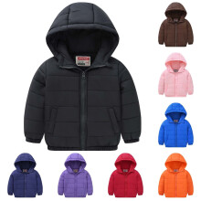 Kinderpufferjack met capuchon, effen kleur, 1-9 jaar