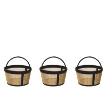 Filtres à café réutilisables style panier doré, lot de 3