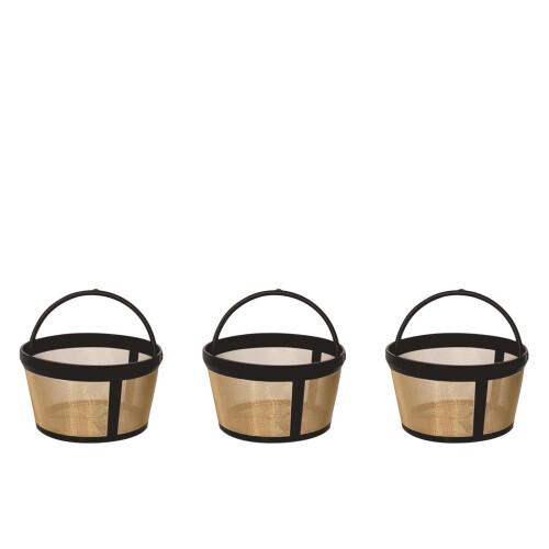 Filtres à café réutilisables style panier doré, lot de 3