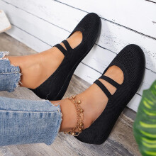 Damen-Ballerinas mit runder Zehenpartie, mehrfarbig, Größe 6