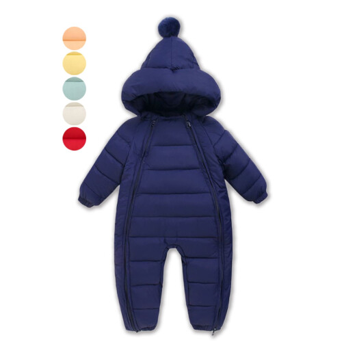 Baby winter snowsuit hooded thick down jumpsuit