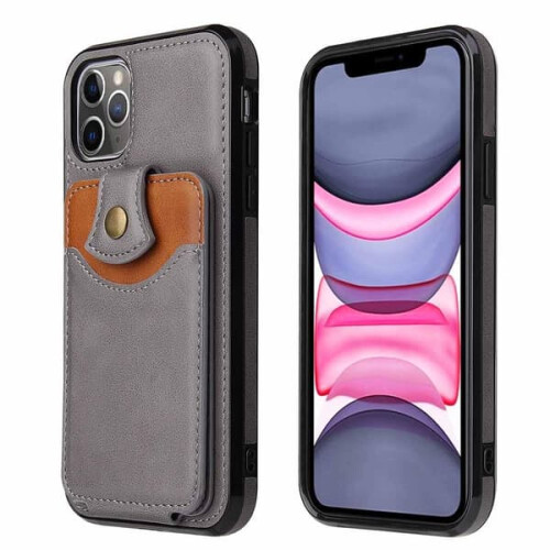 Compatível com iPhone 12 Pro - Capa com porta-cartões preta 1