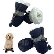 Hondenwinterlaarzen met antislip pluche voering en reflecterende bandjes.