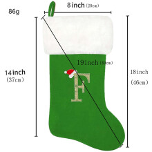 Personalisierter Weihnachtsstrumpf mit Initialen B18 Zoll