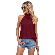 Mouwloze tanktop voor dames, blauw, maat L