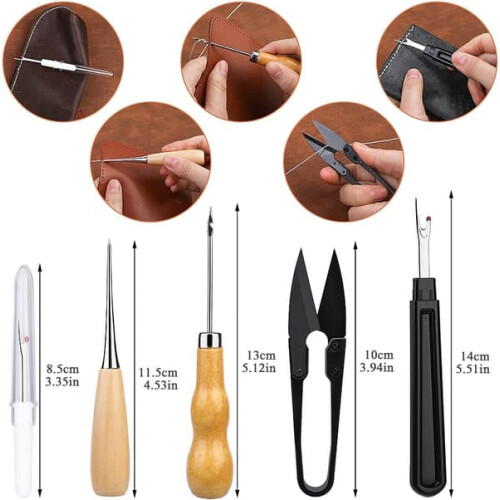 Leather Repair Kit with Awl, Thread, and Tools for Beginners 2
