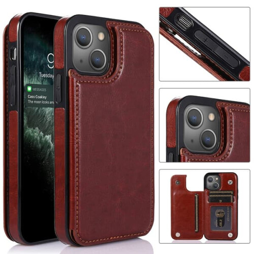 iPhone 13 Mini smooth case with card holder red 1
