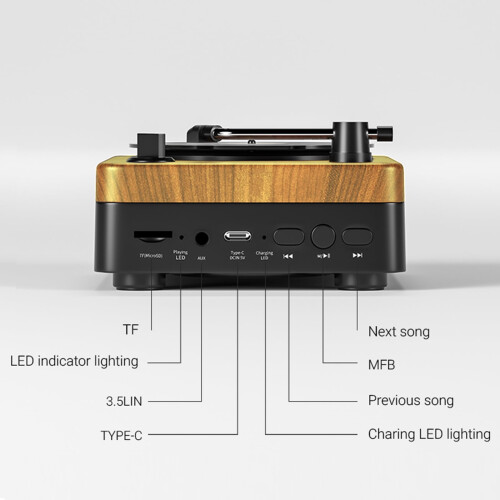 Bærbar trælydafspiller Bluetooth 5.3 med TF-slot 1