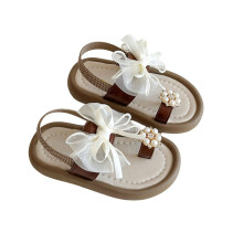 Weiche Sommersandalen für Mädchen mit Schleife, braun, Größen 1–11