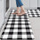 Anti-Fatigue Kitchen Mat Black White 2 PCS 1