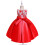 Vestido infantil liso para meninas com laço bordado com pérolas. 5