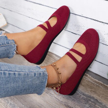 Damen-Ballerinas mit runder Zehenpartie, mehrfarbig, Größe 7