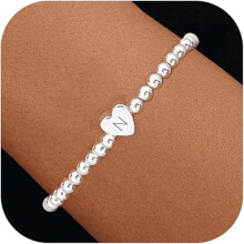 Zartes, herzförmiges, elastisches Perlenarmband für Damen (AZ)