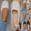 Damen-Mesh-Ballerinas, blau, US-Größe 10 1