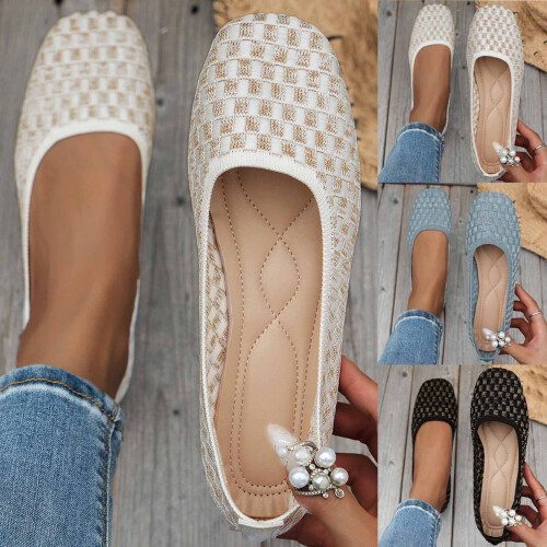 Damen-Mesh-Ballerinas, blau, US-Größe 10