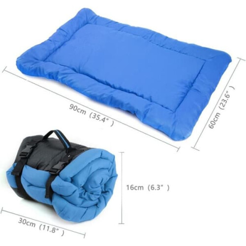 Dog Bed Blue Waterproof Foldable 90x60cm 2