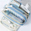 Kawaii Pencil Case Green Paper 3-Layer Large Capacity 4