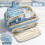 Kawaii Pencil Case Green Paper 3-Layer Large Capacity 6