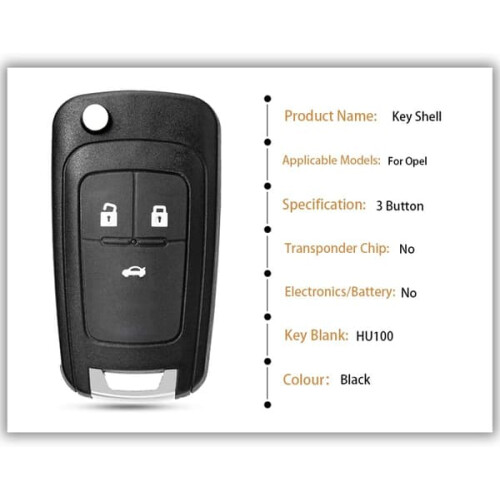 2-Button Remote Key Case for Vauxhall Opel Key Shell with 1