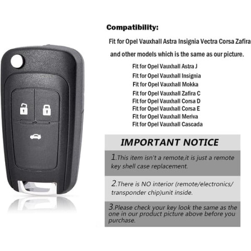 2-Button Remote Key Case for Vauxhall Opel Key Shell with 2