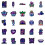Neon graffiti stickers 100 pieces 5