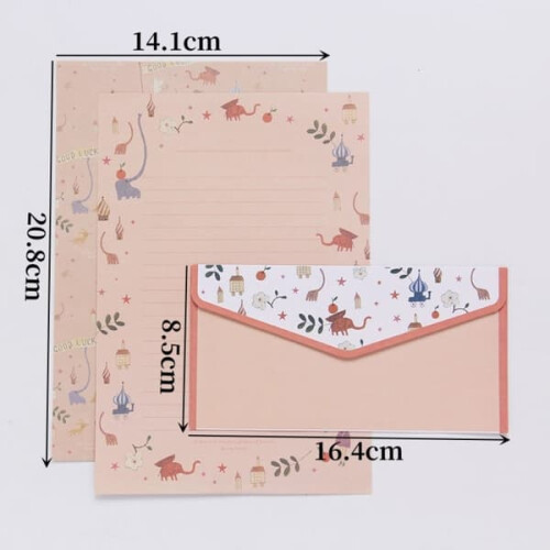 Vintage floral stationery and envelope set 1