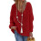Damen-Winterstrickpullover mit V-Ausschnitt, einfarbig rot 4