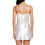 Camicia da notte corta da donna in raso con scollo a cascata. 4
