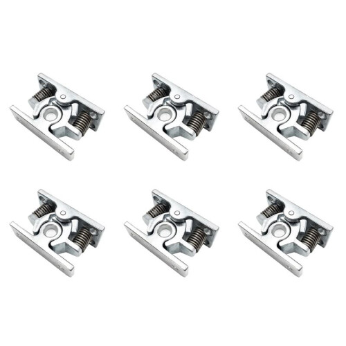 6Pcs Spring Loaded Door Easy Lock Stop Catch Release Clamp Double Roller Catch (Mp-4)