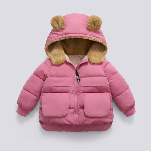 Hettejakke til babygutter, ensfarget rosa, 12–18 måneder 1