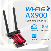 Tarjeta de Red WiFi 6 PCIe AX900 con 5.4, Doble Banda, 2,4 G/5,8 GHz, Antenas Externas, Adaptador para Juegos y PC para Windows 10/11.