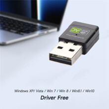 Tarjeta inalámbrica USB de doble banda de 650 M sin controlador, 2,4 G/5 G, transmisor y receptor WiFi para ordenadores de escritorio y portátiles.