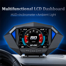 P1 Car Heads Display OBD2 GPS Auto -Board Computer Security Alarm Water Temp Fuel Consumption HUD Inclinometer