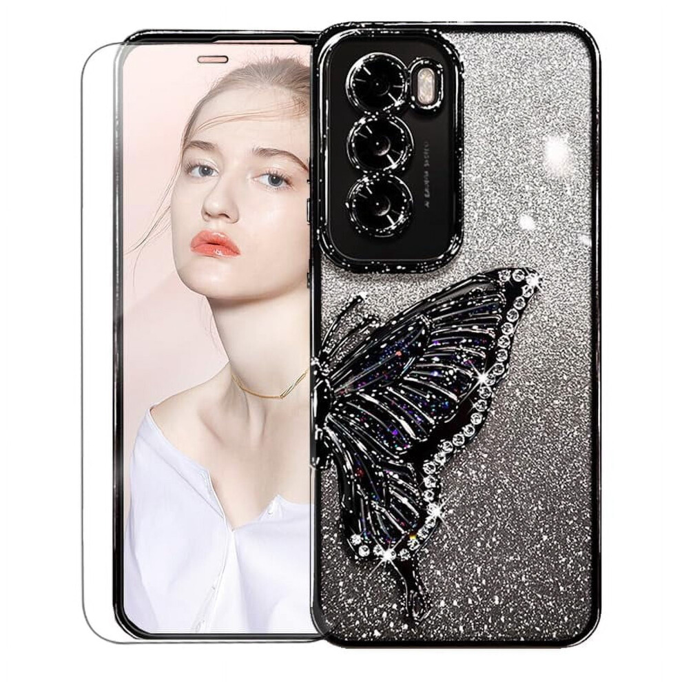 Clear Silicone Glitter Case For Oppo Reno 12 Pro Â Red 9087558721640