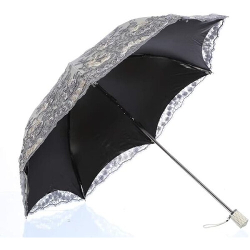 Foldable UV Protection Umbrella for Sun Rain Snow Grey 2