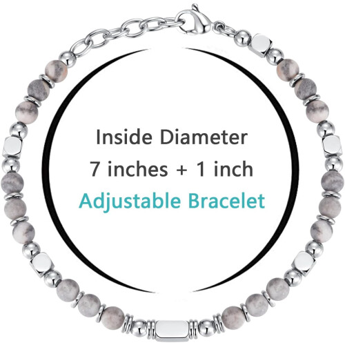 Boho beaded bracelet women silver gold 7 inch adjustable 2