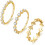 Gold Plated Stackable Rings for Women 1mm 3PCS 1