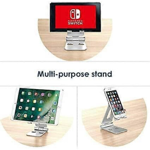 Phone holder tablet stand aluminum silver 1