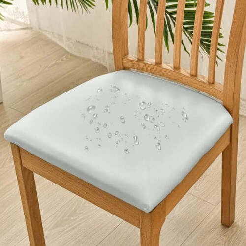 Dining Chair Covers PU Leather Waterproof 6 pcs 2