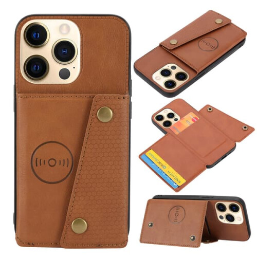 iPhone 16 Pro Max retro case with card holder grey 1